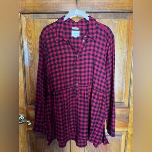 American Eagle Flannel Tunic L